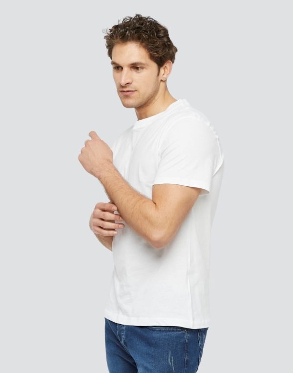 erkek pamuklu beyaz basic tshirt
