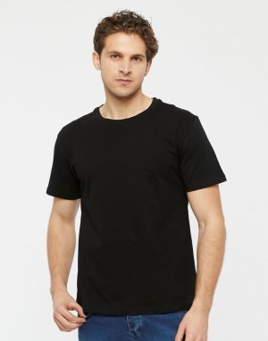 erkek pamuklu siyah basic tişört