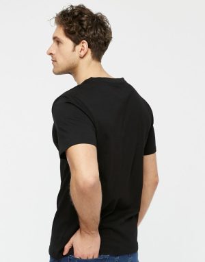 erkek pamuklu siyah basic tişört