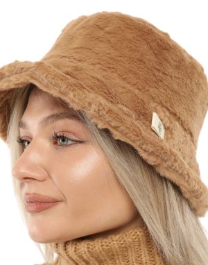 kadın camel peluş şapka
