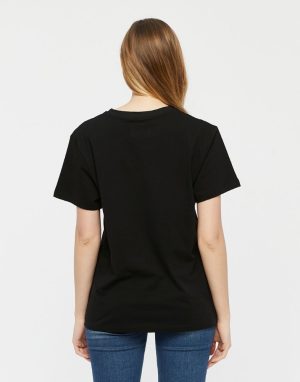 kadın pamuklu siyah basic tişört
