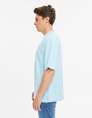erkek oversize açık mavi tişört