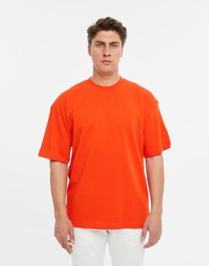 erkek oversize turuncu tişört