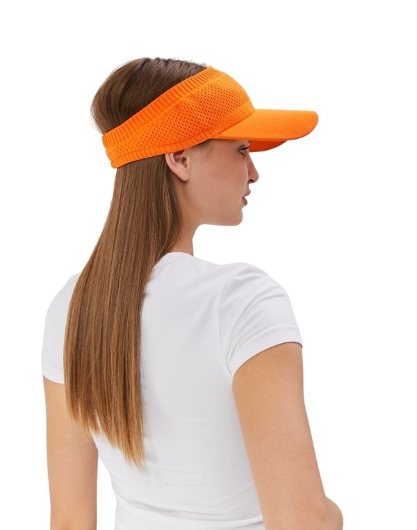 kadın turuncu merserize vizör şapka