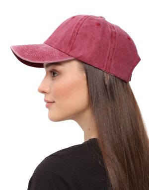 unisex yıkamalı bordo basic kep şapka