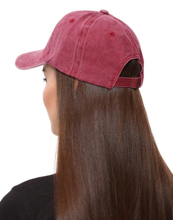 unisex yıkamalı bordo basic kep şapka